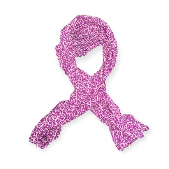 Anthropologie Pink Magenta Leopard Large Scarf - Picture 1 of 1